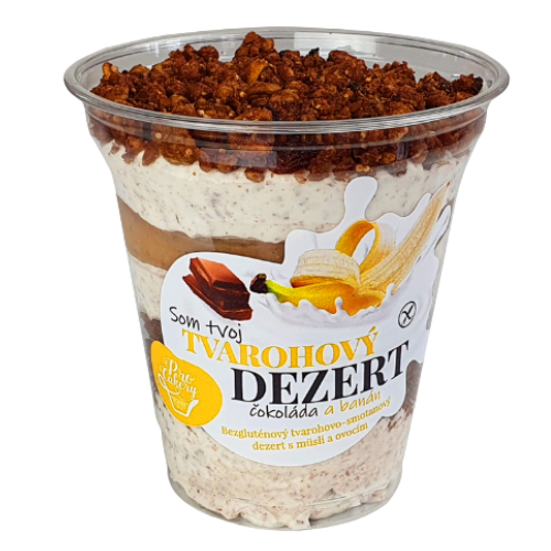 Tvarohový dezert s granolou – Čokoláda/Banán