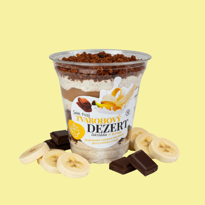 Tvarohový dezert s granolou – Čokoláda/Banán
