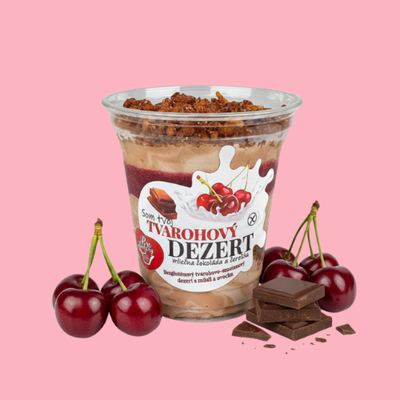 Tvarohový dezert s granolou – Mliečna čokoláda/Čerešňa