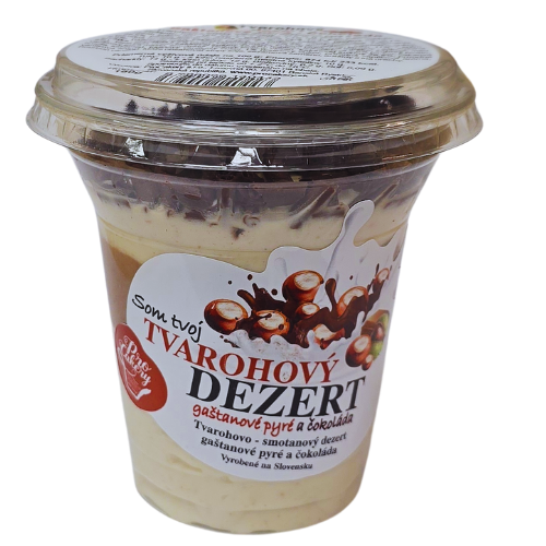 Tvarohový dezert gaštanové pyré a čokoláda