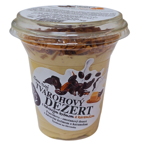 Tvarohový dezert kávový s karamelom