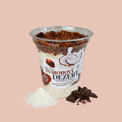 Tvarohový dezert s granolou – Čokoláda/Kokos