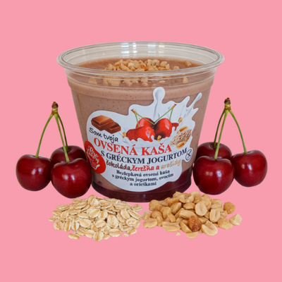 Ovsená kaša s gréckym jogurtom Čerešňa/Arašidy