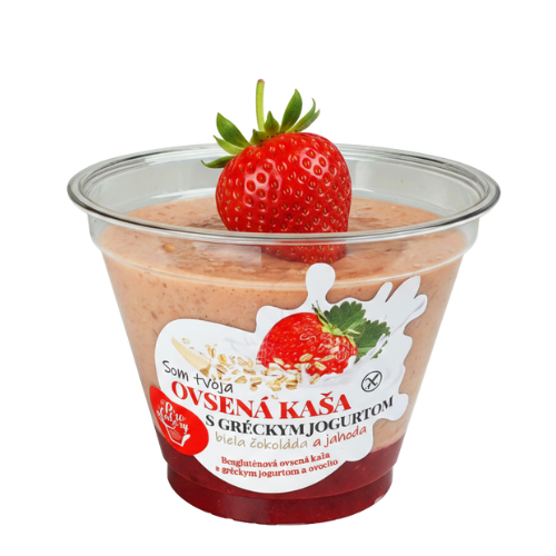 Ovsená kaša s gréckym jogurtom Jahoda/Biela čokoláda