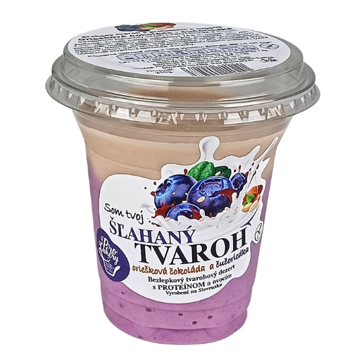 Šľahaný tvaroh – oriešková čokoláda a čučoriedka