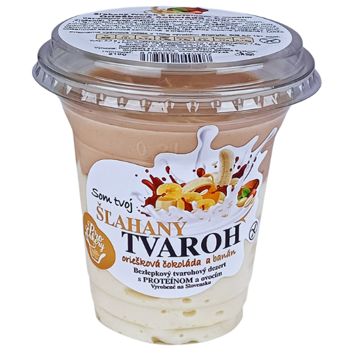 Šľahaný tvaroh – oriešková čokoláda a banán
