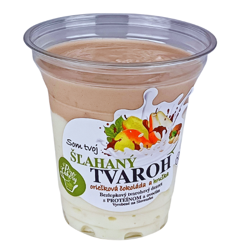Šľahaný tvaroh – oriešková čokoláda a hruška