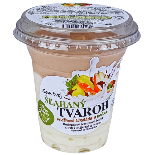Šľahaný tvaroh – oriešková čokoláda a hruška