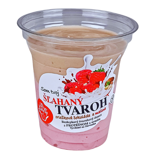 Šľahaný tvaroh – oriešková čokoláda a malina