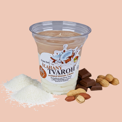Šľahaný tvaroh – oriešková čokoláda a kokos