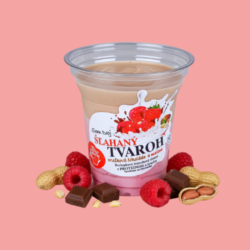 Šľahaný tvaroh – oriešková čokoláda a malina
