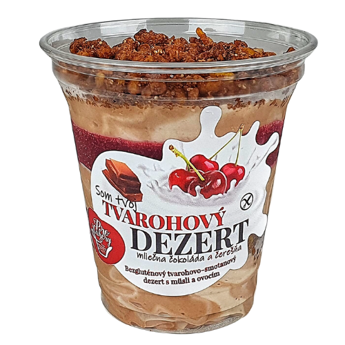 Tvarohový dezert s granolou – Mliečna čokoláda/Čerešňa